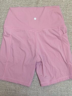 CRZ Yoga Pink Biker Shorts XS High Waisted Pocket Athletic